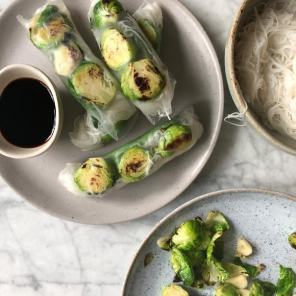 Brussels Sprout Salad Rolls