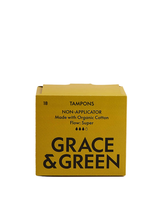 Organic Cotton Non-Applicator Tampons - Super