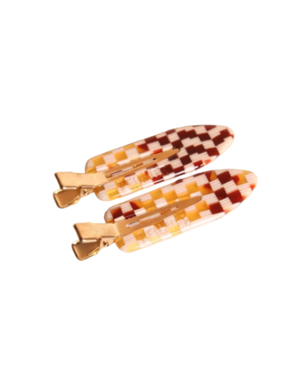 Checkerboard Hair Clips